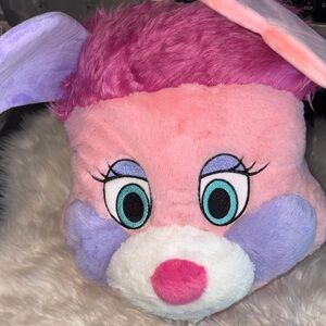 Dolls Kill Pink and Purple Plush Popples Head Backpack